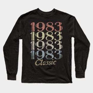 37th Birthday Gift 37 Years Old Retro Vintage 1983 Classic Long Sleeve T-Shirt